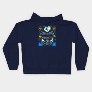 Immanuel Kant  portrait and quote:  For peace to reign on Earth, humans must evolve into new beings who have learned to see the whole first. Kids Hoodie